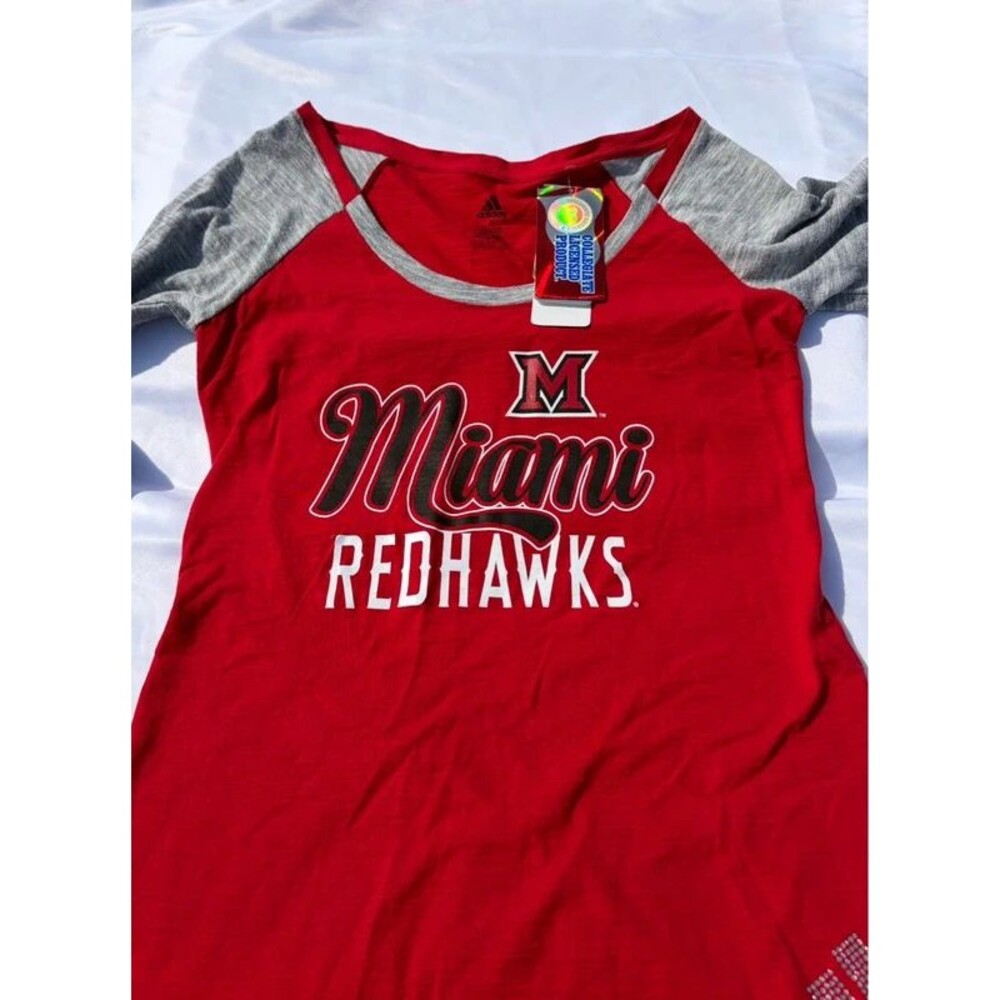 Adidas Miami Redhawks Long Sleeve Raglan Tee - Size S